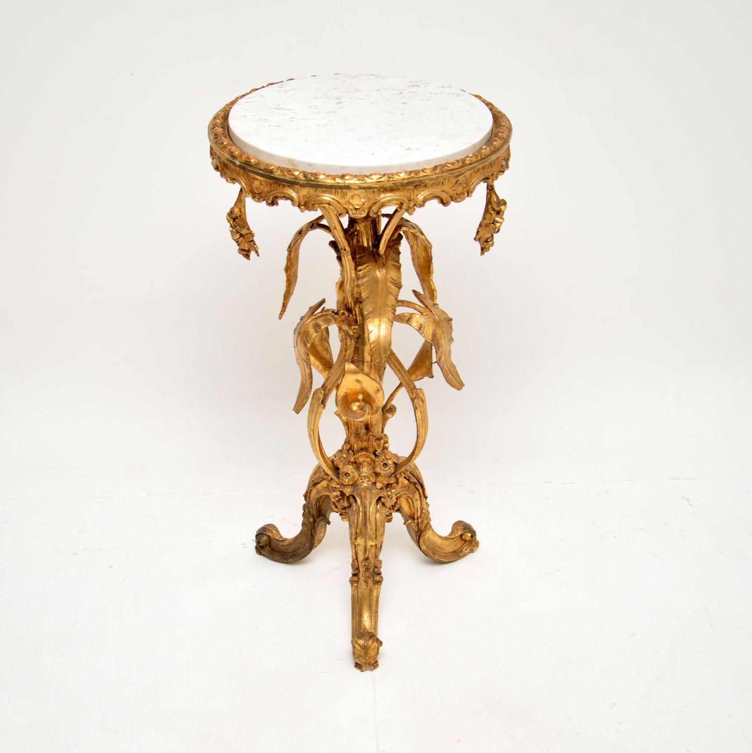 Antique Marble Top Giltwood Occasional Side Table (1 of 12) Antique Marble Top Giltwood Occasional Side Table (1 of 12)