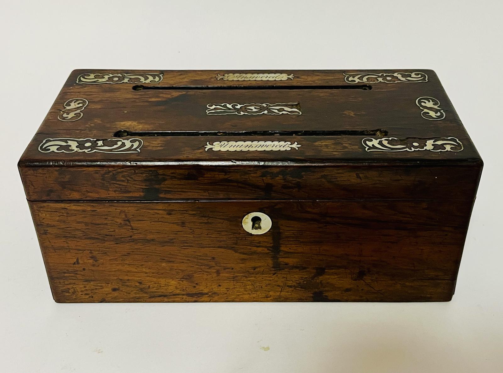 Victorian Rosewood Inlaid Correspondence Box (1 of 14)