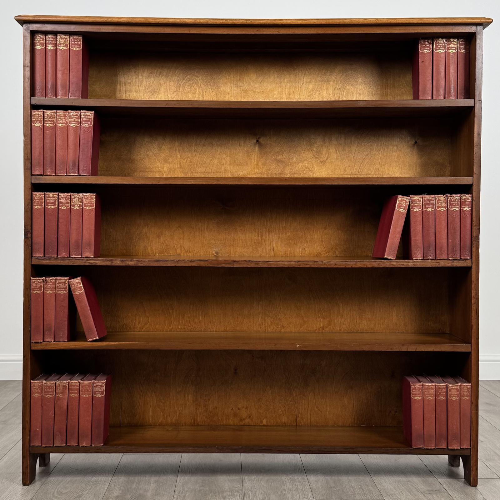 Antique 20th Century Large Open Bookcase in Oak (1 of 10)