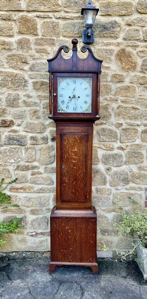 Georgian 8 Day Oak & Mahogany Grandfather Longcase Clock (1 of 11)