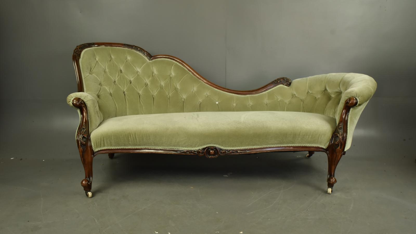 Victorian Walnut Double Ended Chaise Longue (1 of 10)
