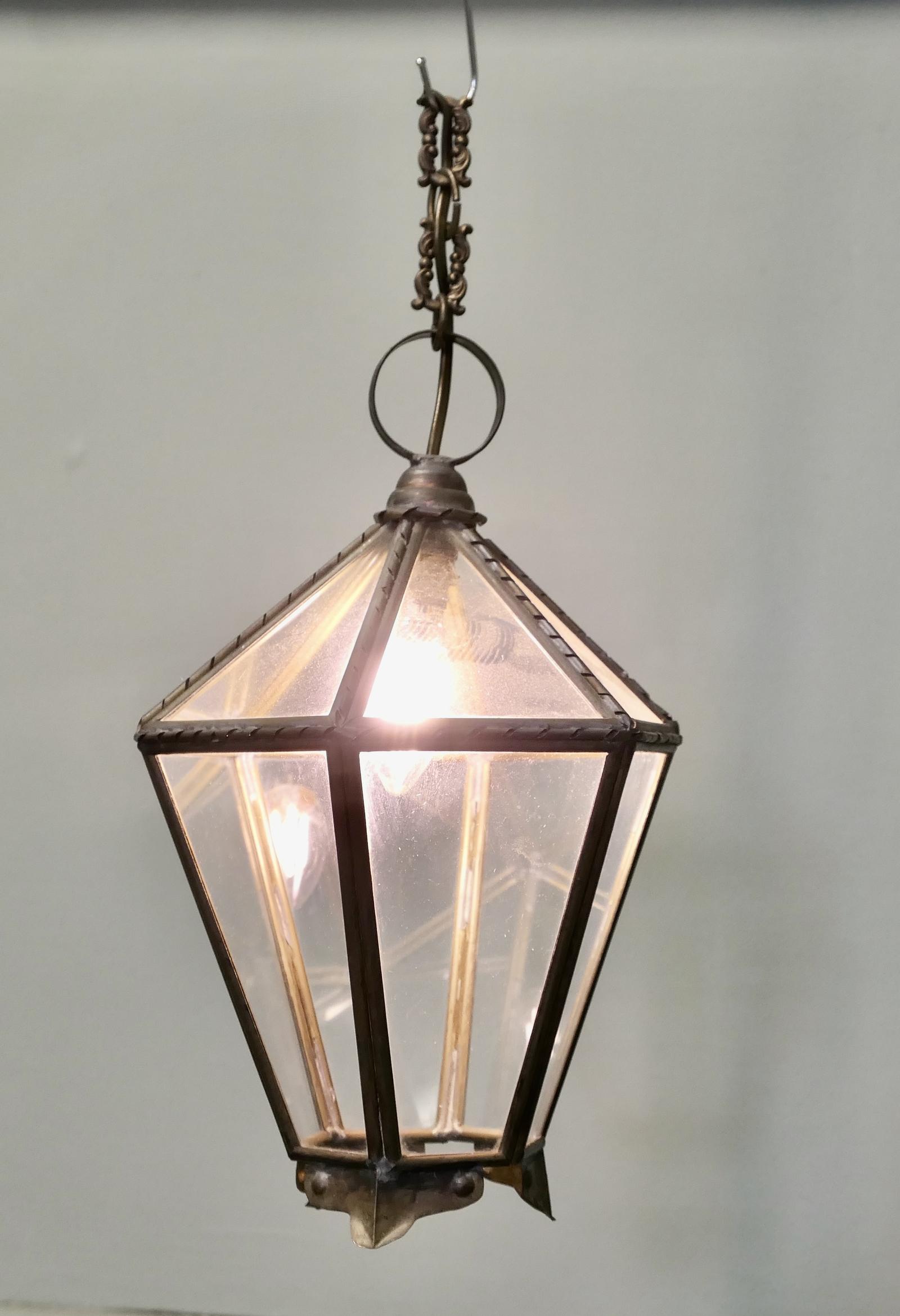 Arts & Crafts Brass & Glass Hall Lantern (1 of 6) Arts & Crafts Brass & Glass Hall Lantern (1 of 6)