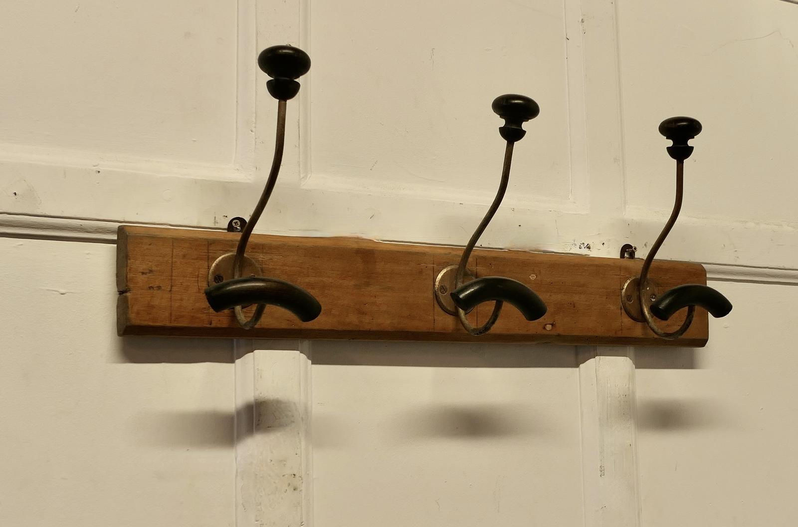 Row of 3 French Bentwood & Turned Wood Coat Hooks (1 of 5)