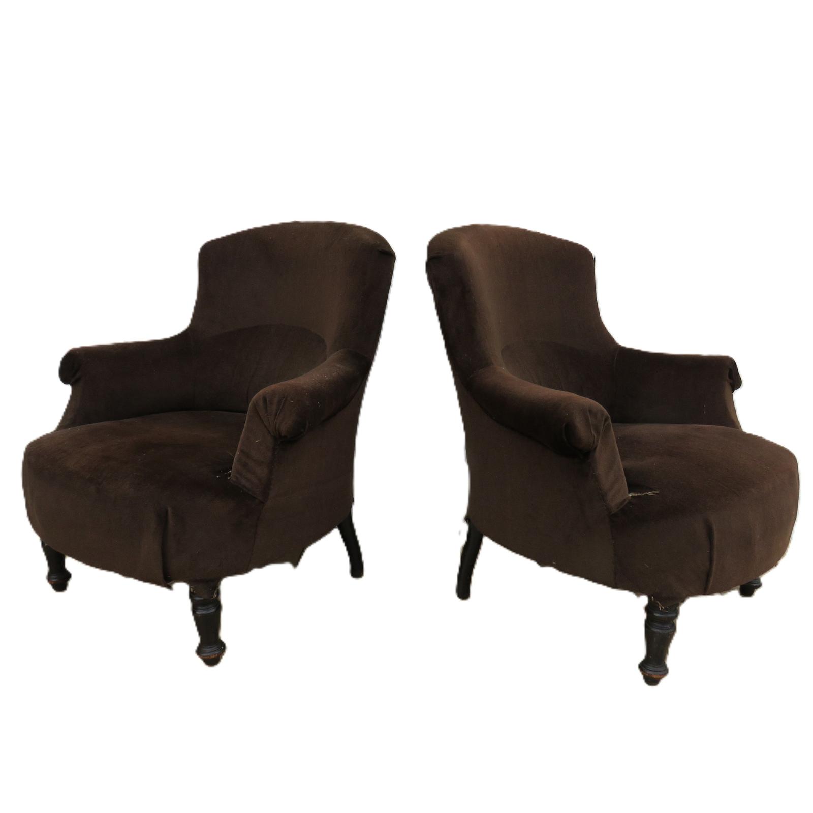 Pair of Antique Napoleon III Tub Chairs (1 of 9) Pair of Antique Napoleon III Tub Chairs (1 of 9)