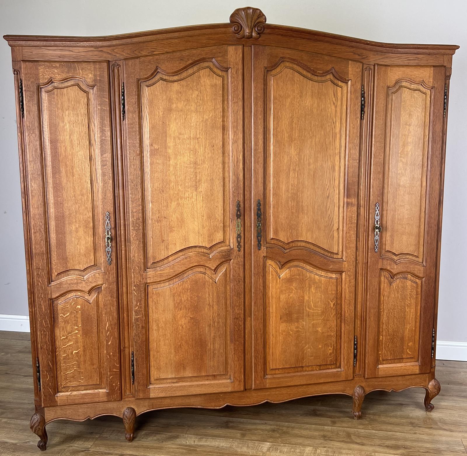Wardrobe Vintage French Four Door Oak Carved Armoire (1 of 11) Wardrobe Vintage French Four Door Oak Carved Armoire (1 of 11)