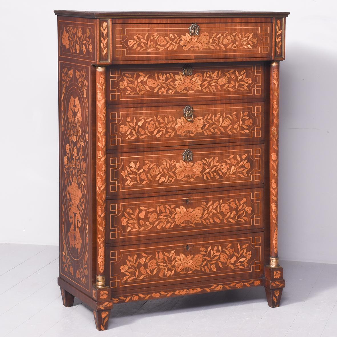 Dutch Marquetry Secretaire Cabinet (1 of 12)