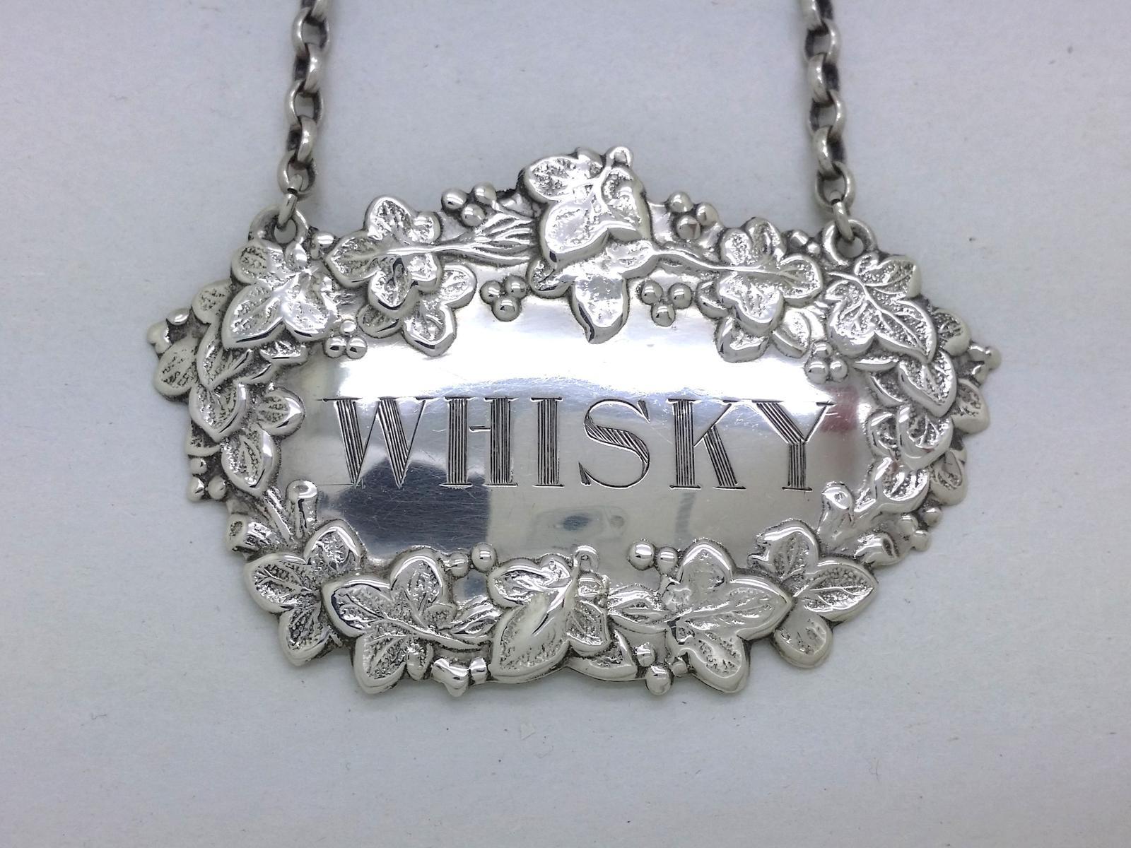 Elizabeth II 1966 Sterling Silver Whisky Decanter Wine Label Hallmarked London (1 of 7)