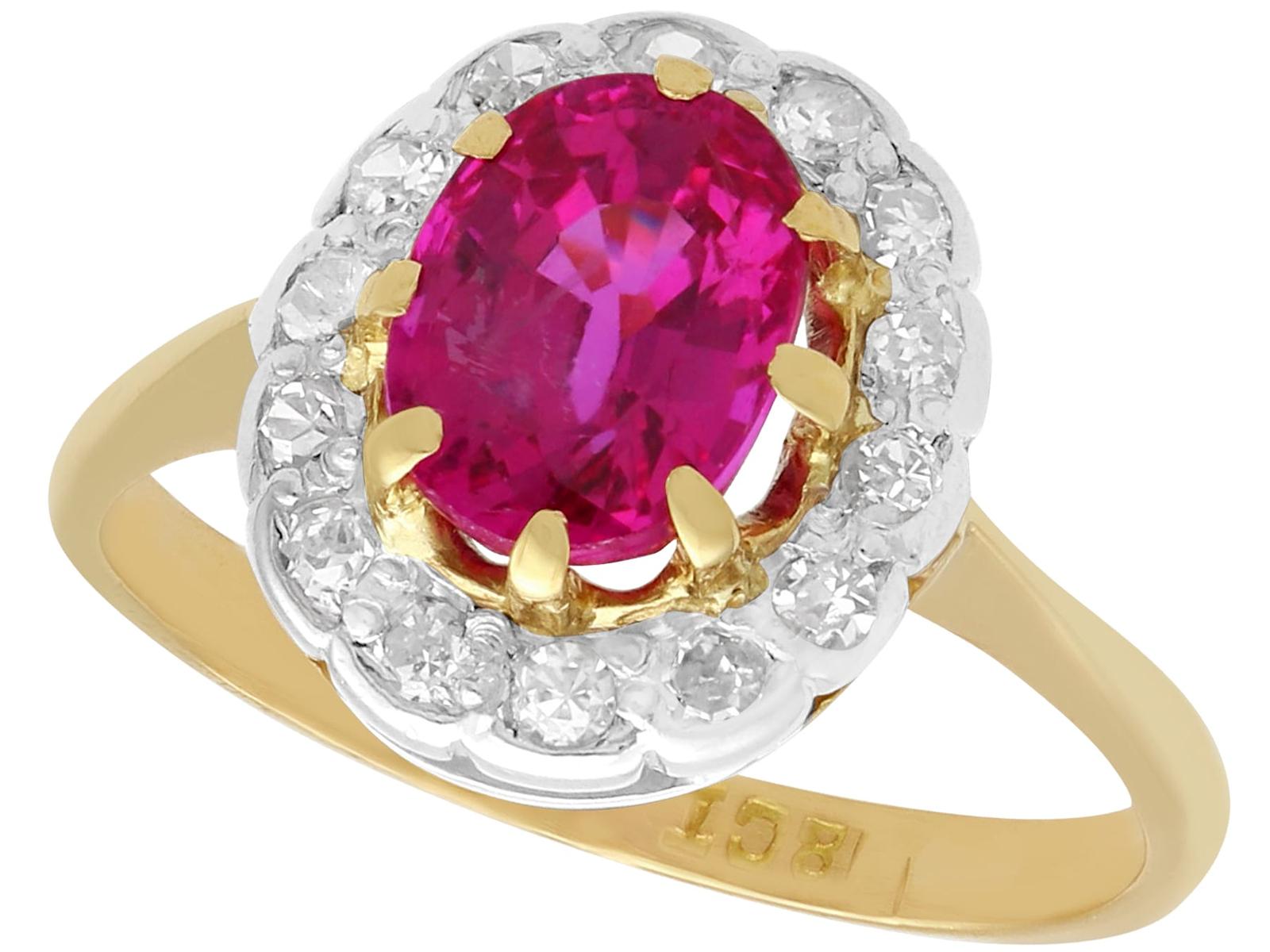 Vintage 1.55ct Ruby 0.33 Diamond 18ct Yellow Gold Dress Ring (1 of 9) Vintage 1.55ct Ruby 0.33 Diamond 18ct Yellow Gold Dress Ring (1 of 9)