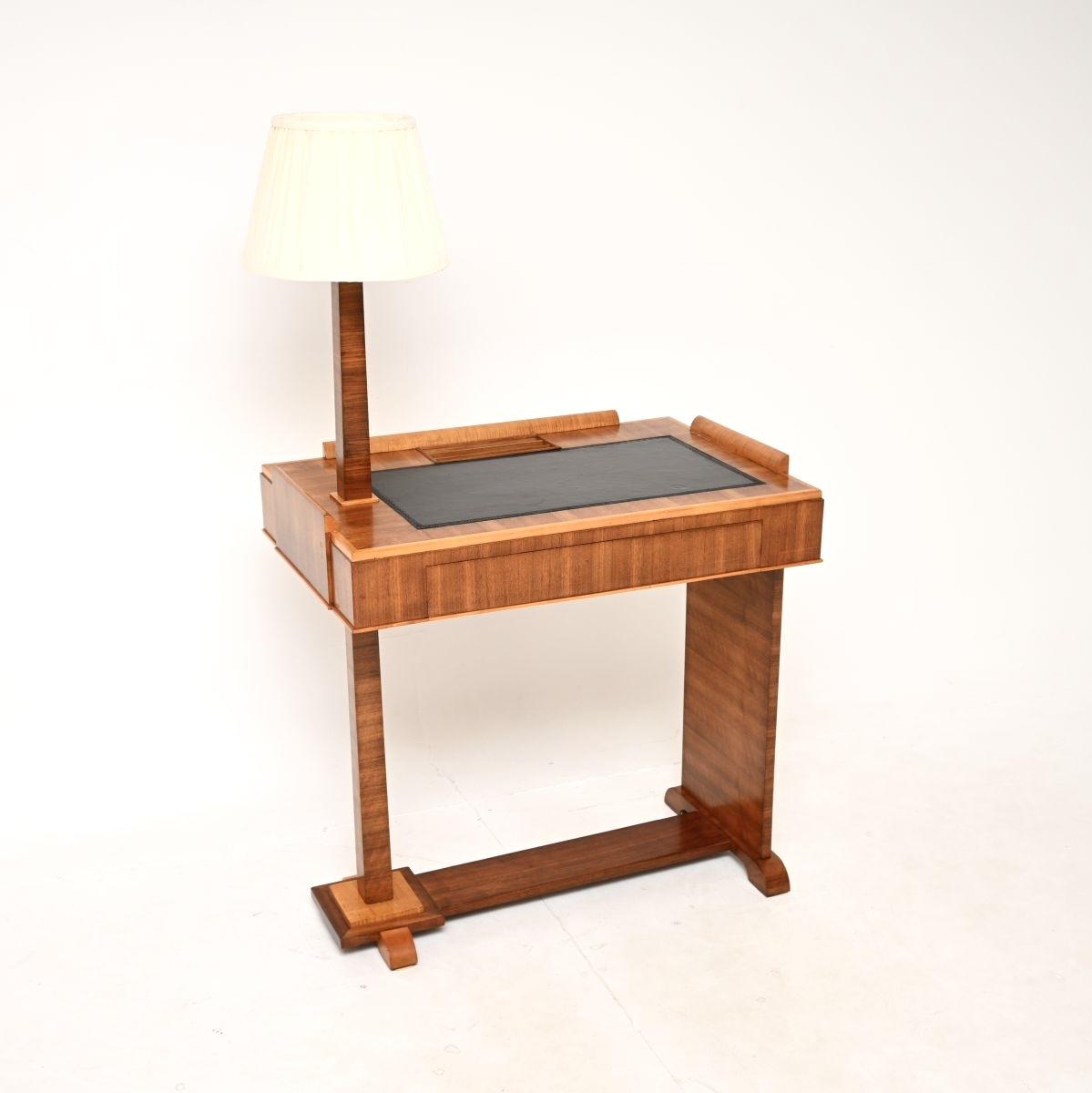 Art Deco Walnut and Sycamore Desk with Integrated Lamp (1 of 10) Art Deco Walnut and Sycamore Desk with Integrated Lamp (1 of 10)