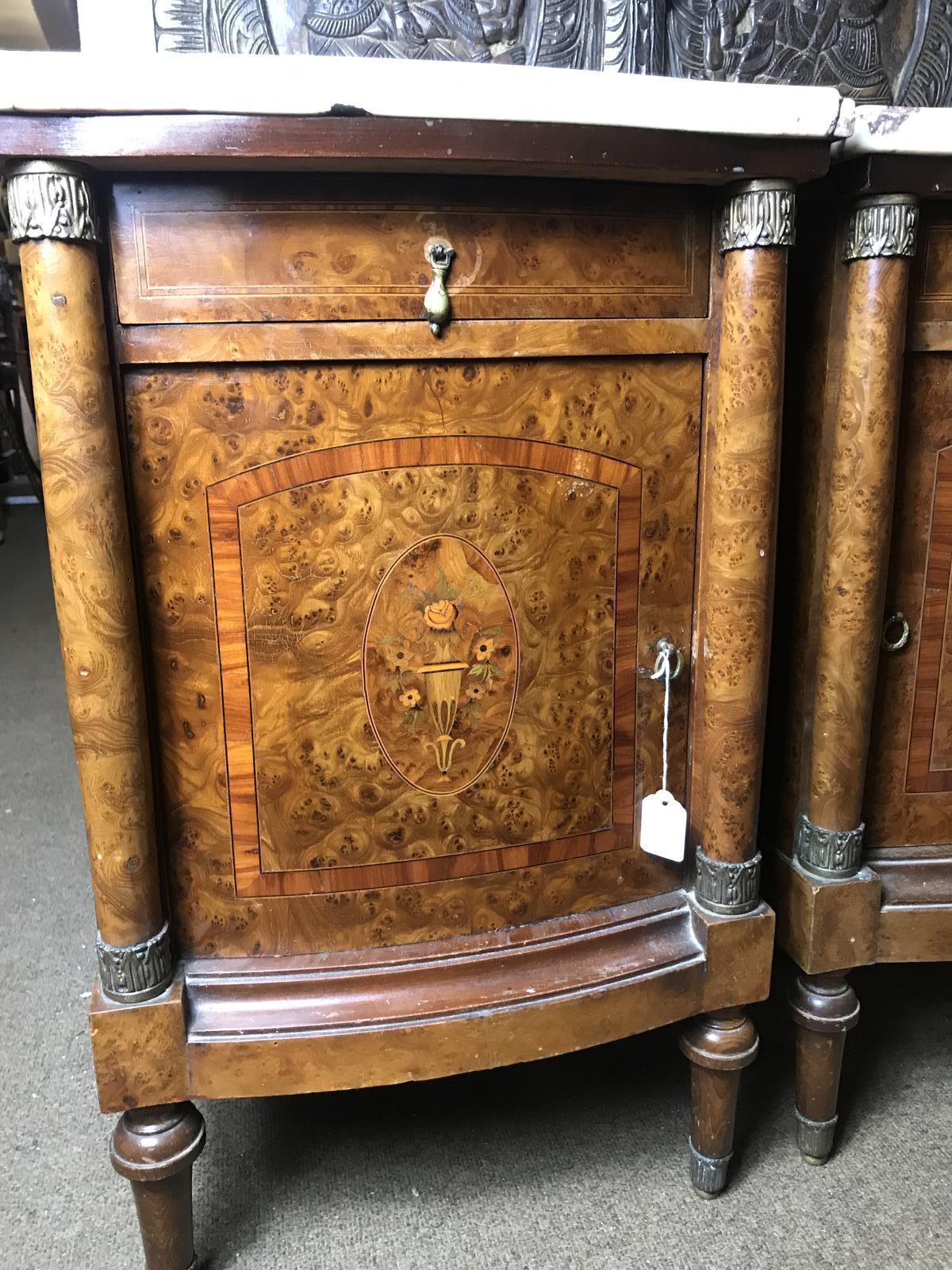 Pair of French Marble Top Bedside Cabinets (1 of 1) Pair of French Marble Top Bedside Cabinets (1 of 1)