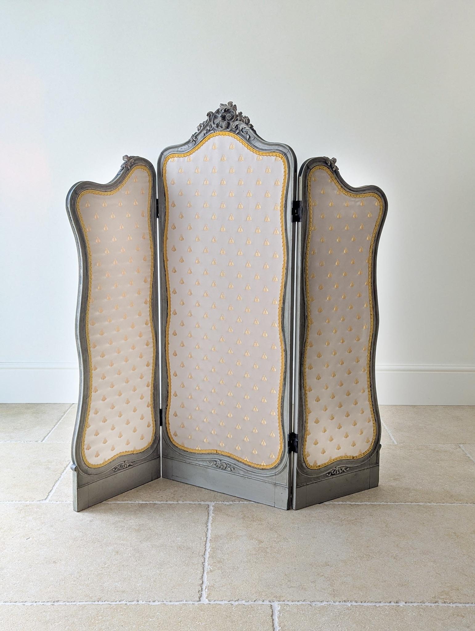 Antique Napoleon III Painted Three-fold Room Screen c.1860 (1 of 20) Antique Napoleon III Painted Three-fold Room Screen c.1860 (1 of 20)