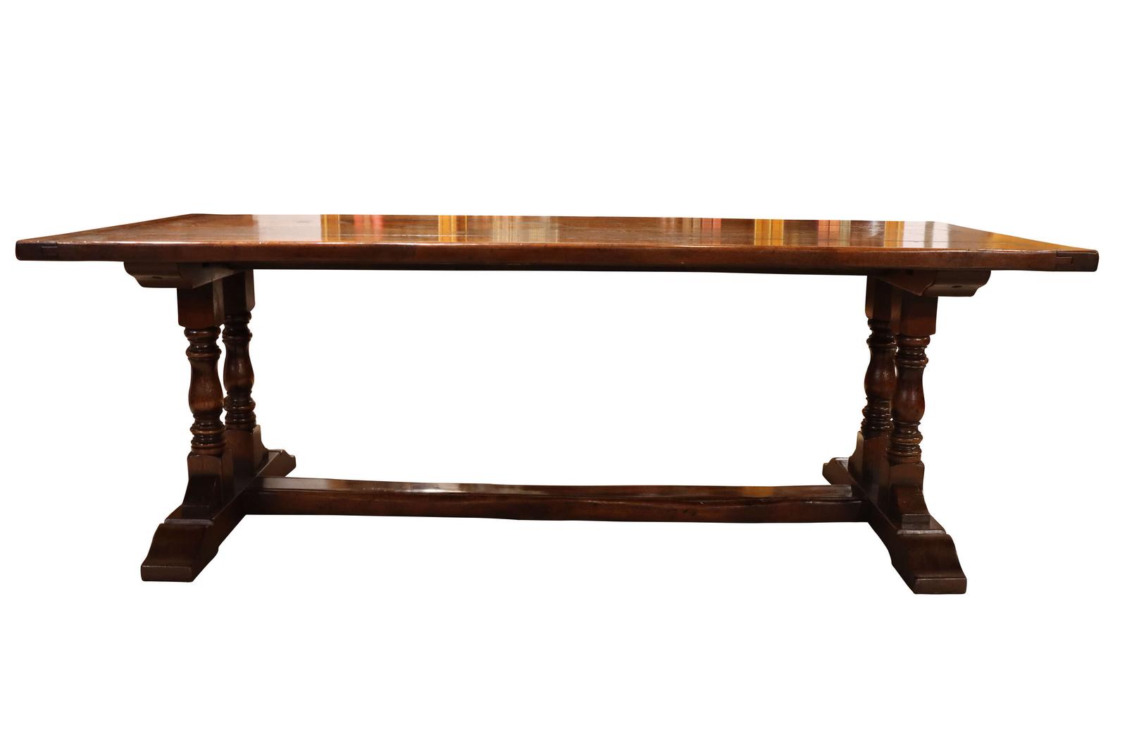 Vintage Oak Refectory Dining Table – Removable Top - 20th Century (1 of 7)