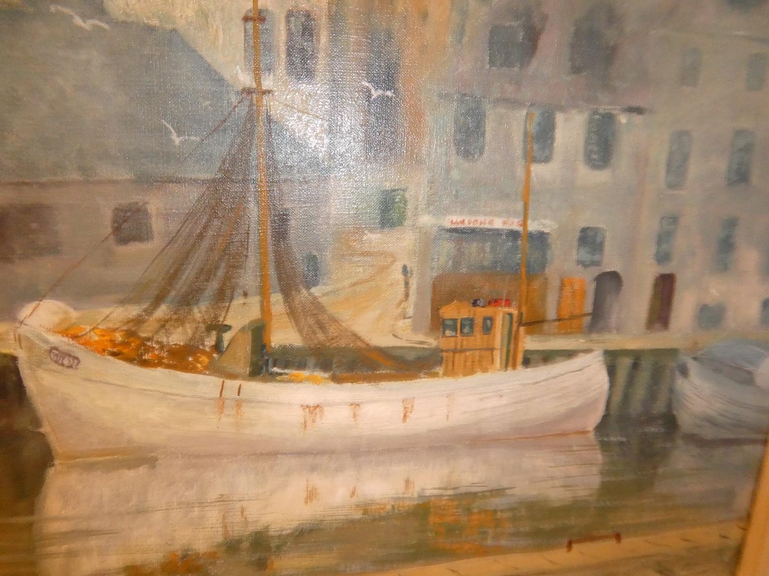 Scottish Harbour Scene Oil Painting (1 of 8) Scottish Harbour Scene Oil Painting (1 of 8)