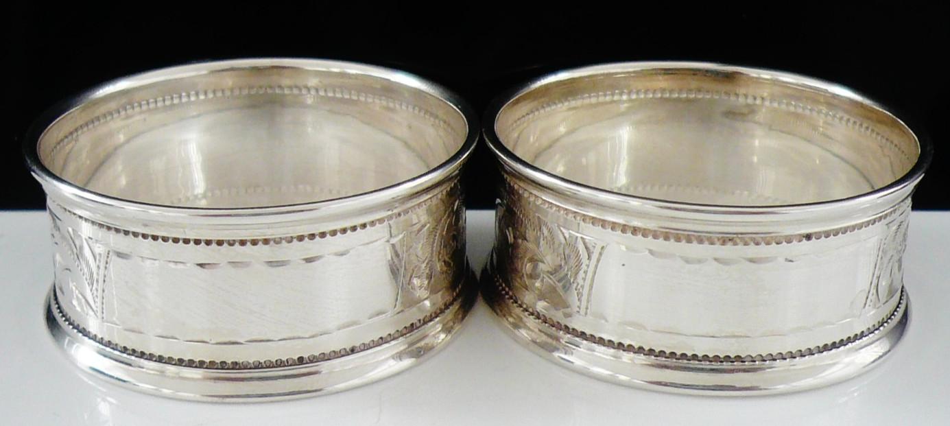 Cased Pair of Sterling Silver Napkin Rings 1921 (1 of 10) Cased Pair of Sterling Silver Napkin Rings 1921 (1 of 10)