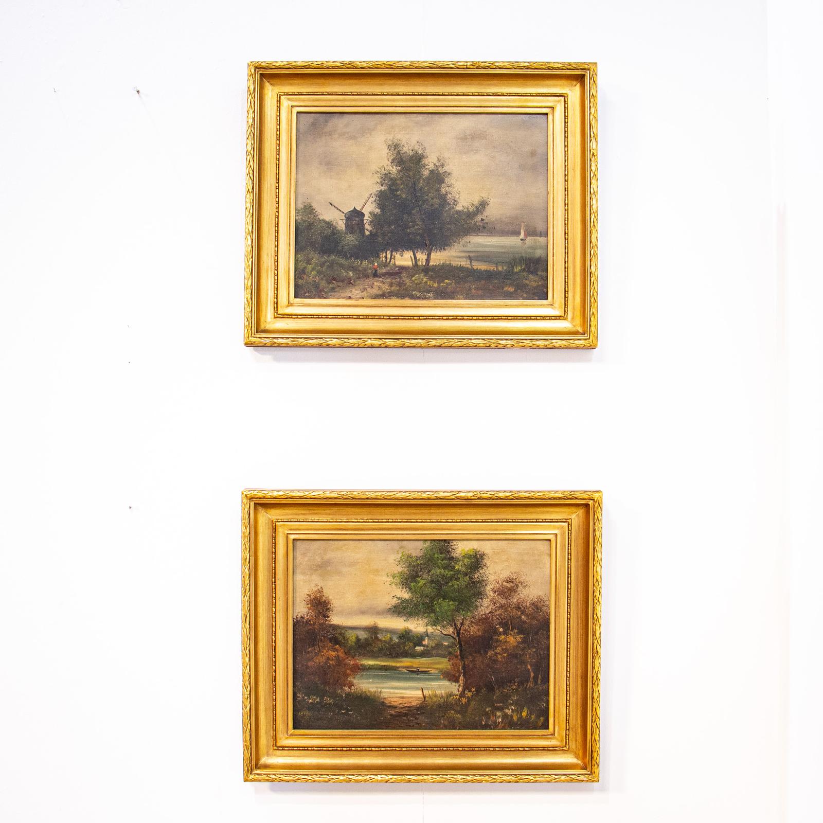 Pair of Oil on Canvas Landscapes by L. Henry c.1900 (1 of 10) Pair of Oil on Canvas Landscapes by L. Henry c.1900 (1 of 10)