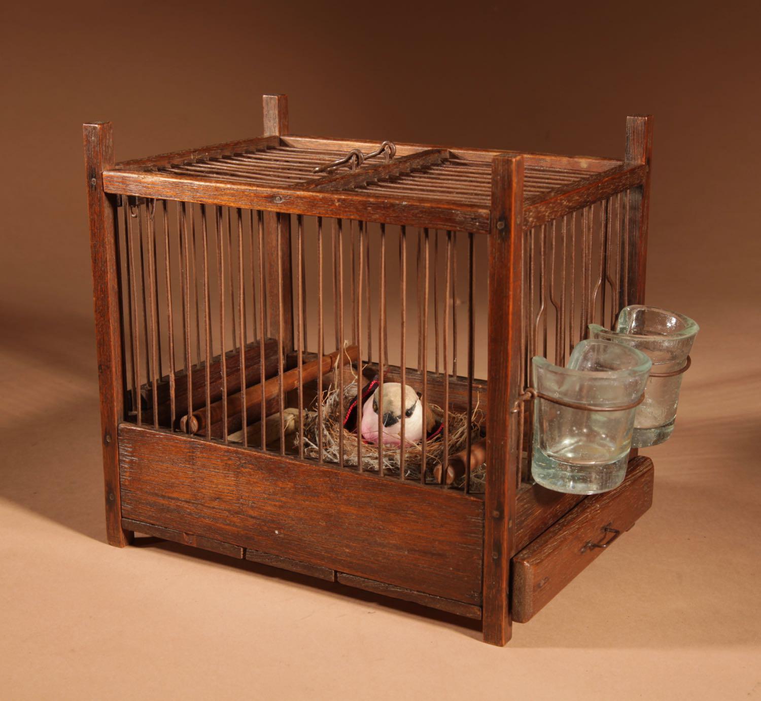 Breading Wooden Birdcage with 2 Glass Bottles (1 of 6)