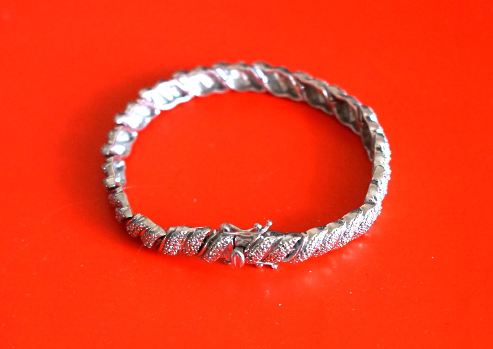 Vintage 925 Silver CZ Bracelet Boxed (1 of 8)