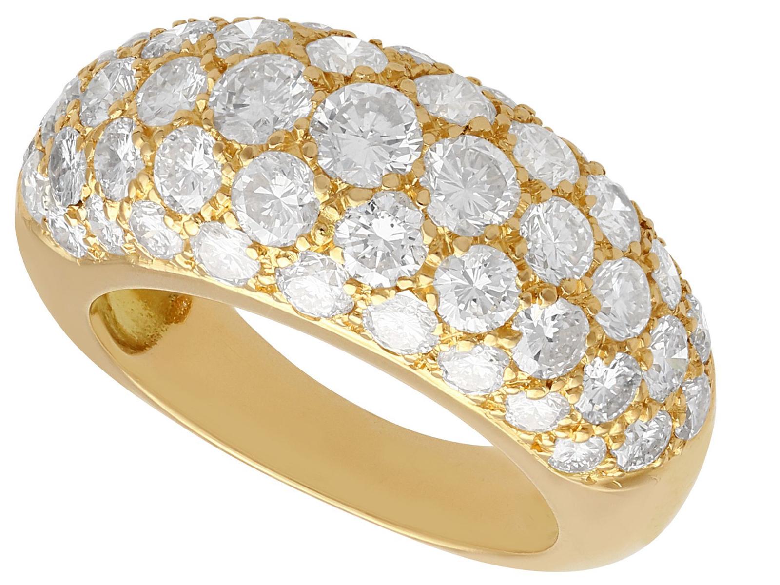 1980s French 2.15ct Diamond & 18ct Yellow Gold Dress Ring (1 of 11)