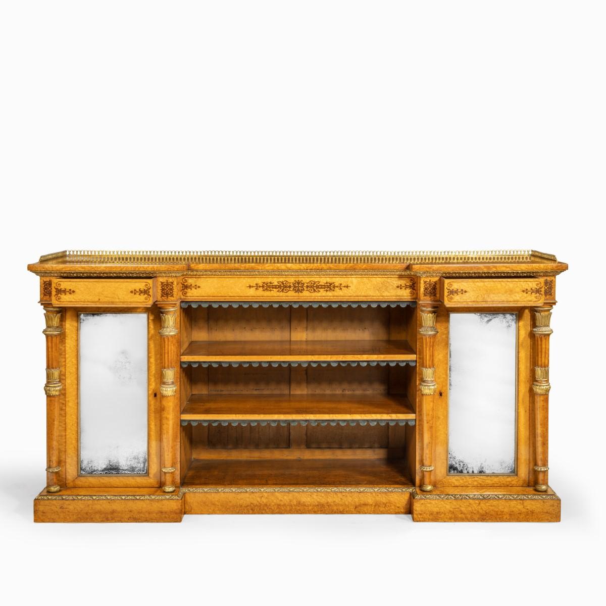 Regency Birds Eye Maple Open Bookcase (1 of 11)