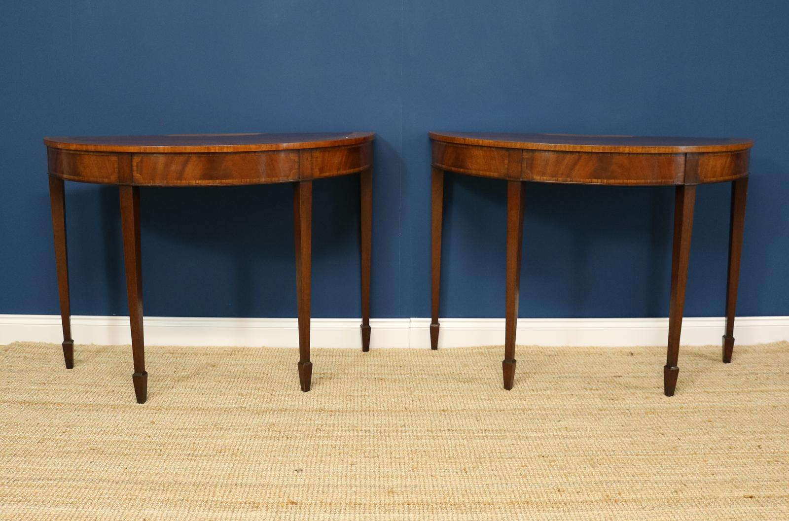 Pair of 1920 Demi-lune Side Tables (1 of 14) Pair of 1920 Demi-lune Side Tables (1 of 14)