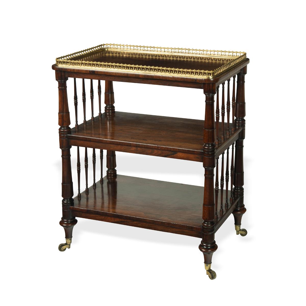 Small Late Regency Free-standing Rosewood Open Bookcase - Attributed to Gillows (1 of 7) Small Late Regency Free-standing Rosewood Open Bookcase - Attributed to Gillows (1 of 7)