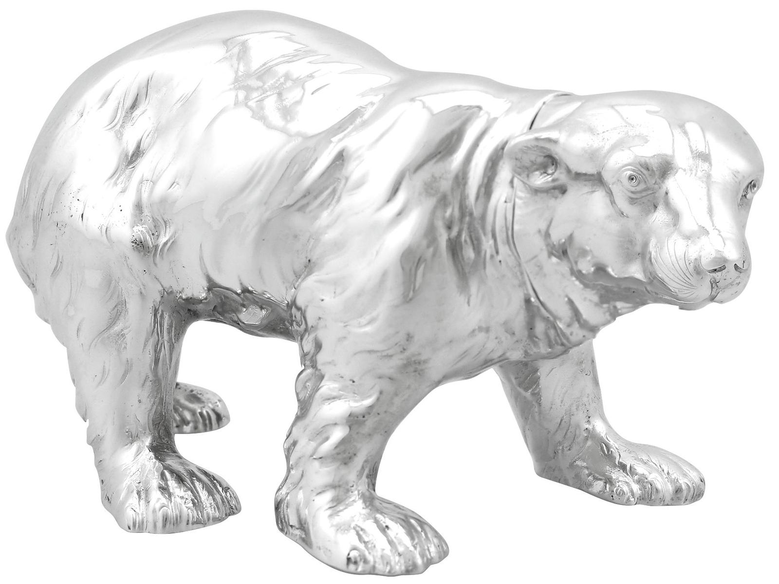 Antique German Silver Bear Sugar Box Circa 1900 (1 of 9)