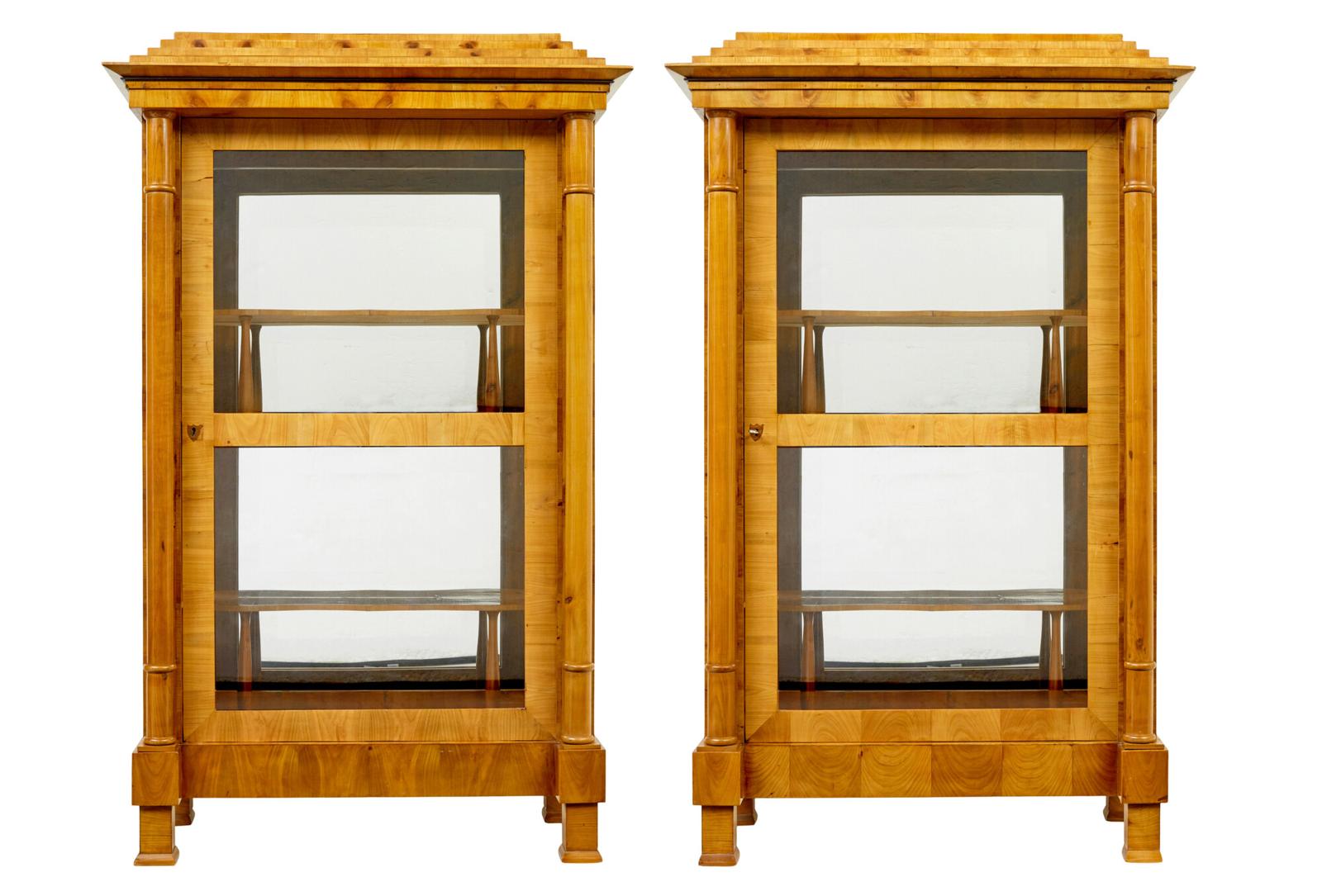 Fine Pair of Biedermeier Glazed Elm Display Cabinets (1 of 10) Fine Pair of Biedermeier Glazed Elm Display Cabinets (1 of 10)