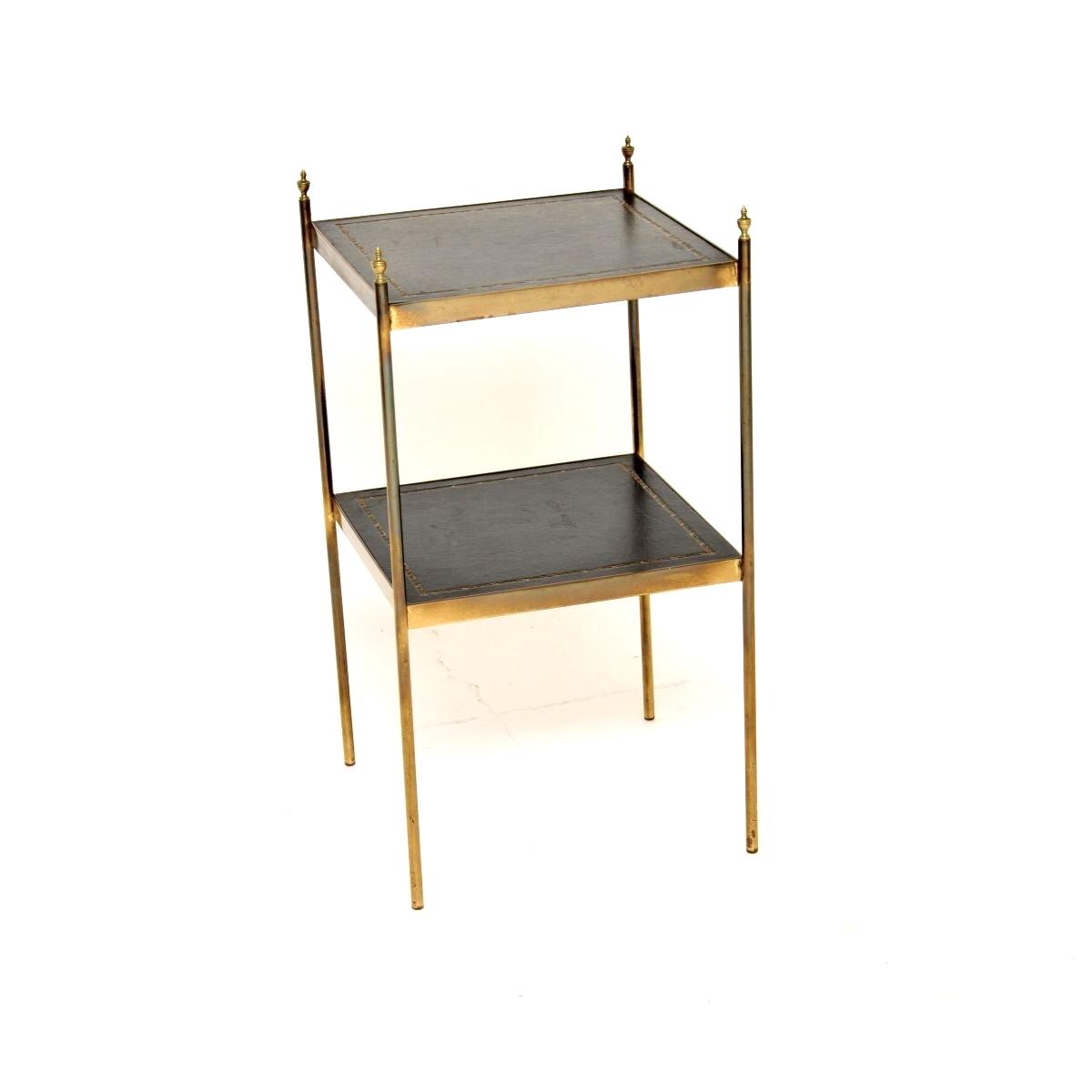 Vintage Brass & Leather Side Table (1 of 8) Vintage Brass & Leather Side Table (1 of 8)