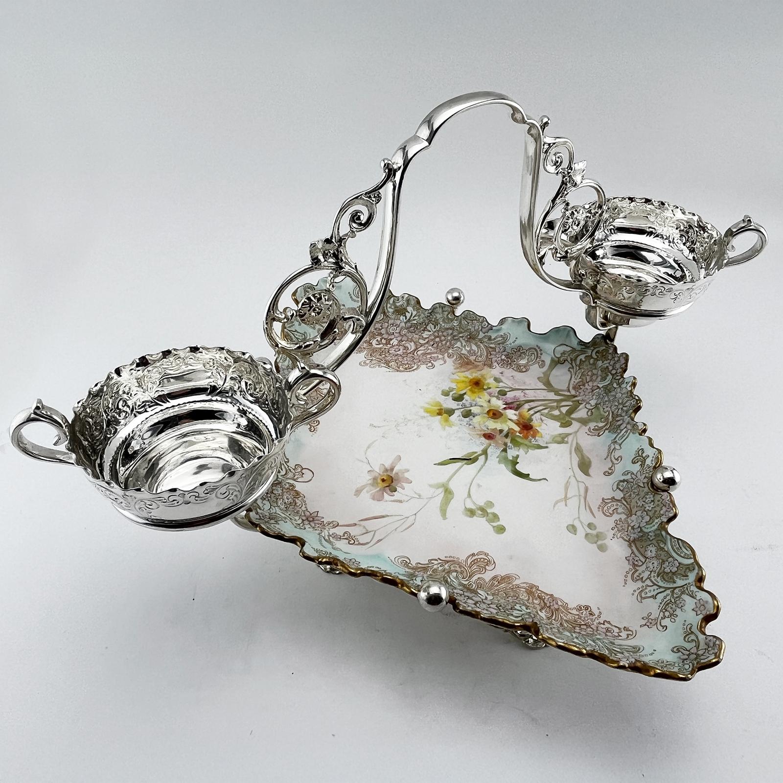 Decorative Victorian Silver Plated and China Strawberry Dish (1 of 8)