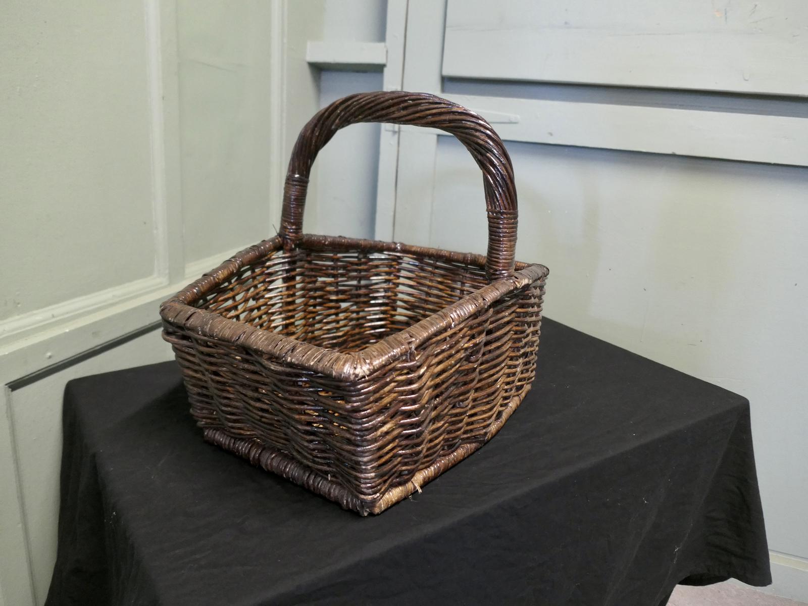 French Market Seller’s Antique Wicker Flower & Fruit Basket (1 of 6) French Market Seller’s Antique Wicker Flower & Fruit Basket (1 of 6)