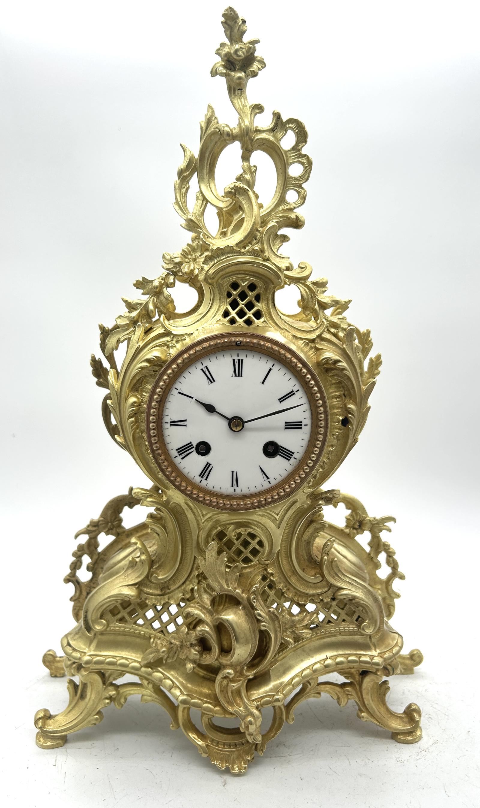 Antique French Bronze Ormolu 8 Day Mantel Clock ca.1870 (1 of 11)
