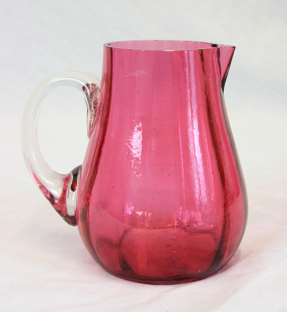 Antique Victorian Cranberry Glass Jug (1 of 6) Antique Victorian Cranberry Glass Jug (1 of 6)