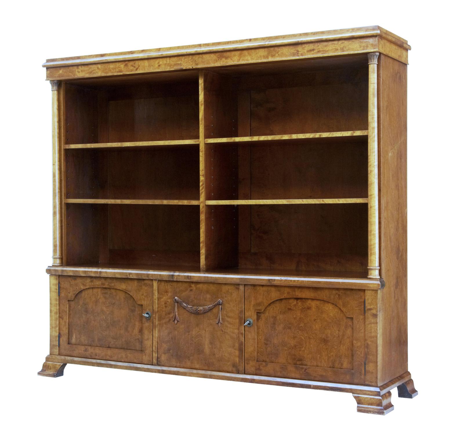 Early 20th Century Empire Revival Birch Bookcase Cabinet (1 of 11)
