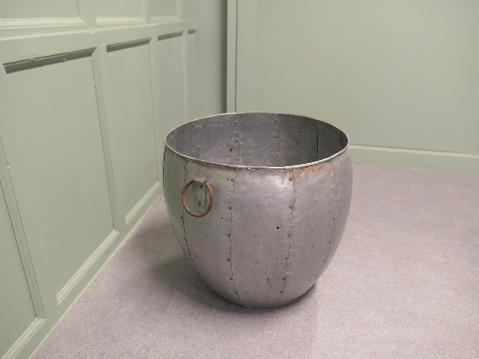 Industrial Look Cauldron Log Basket or Planter (1 of 6)