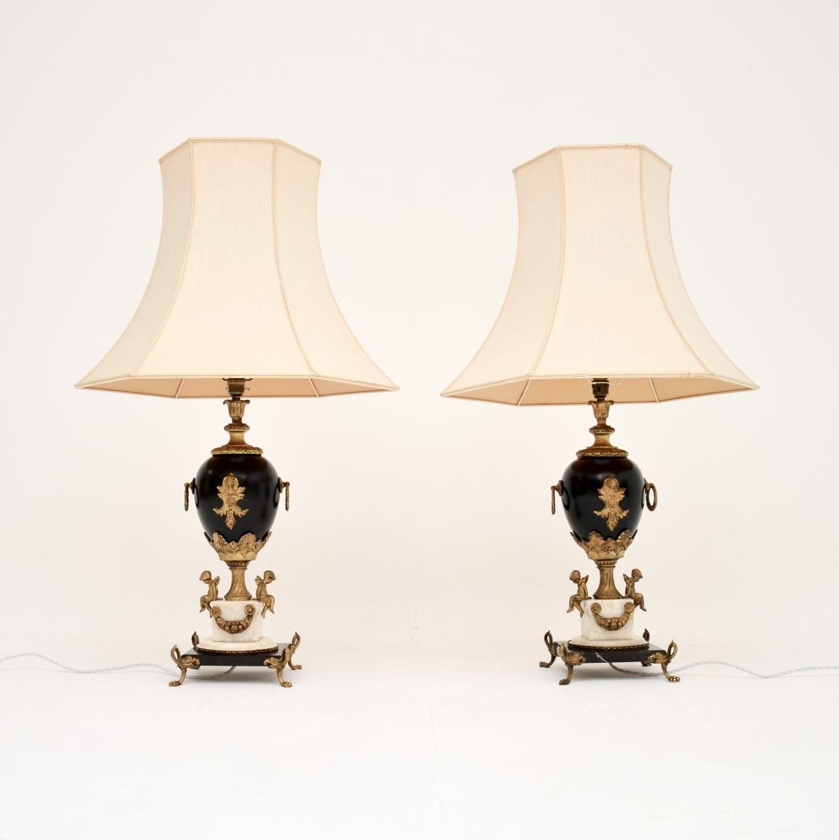 Large Pair of French Marble Table Lamps (1 of 11) Large Pair of French Marble Table Lamps (1 of 11)