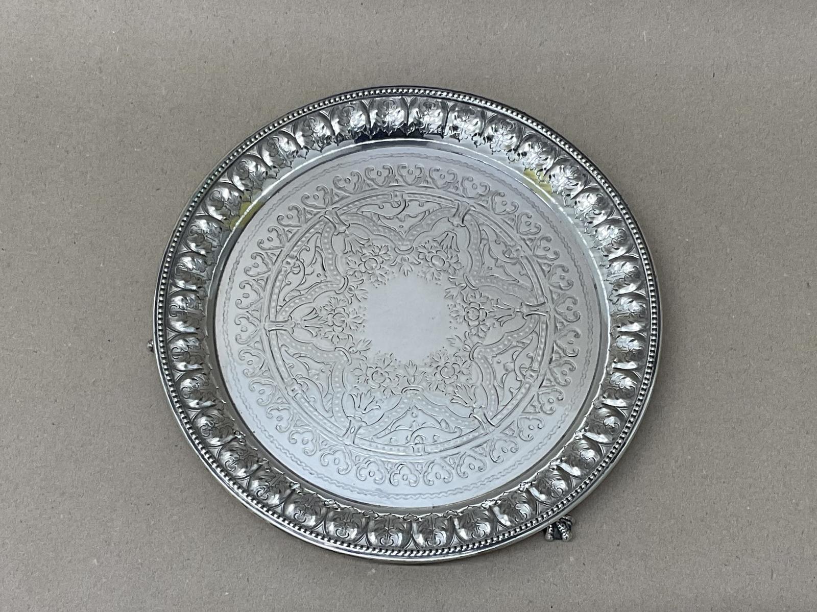 Silver Plated Circular Card / Wine Tray (20.5cm) Antique Victorian c.1890 (1 of 5) Silver Plated Circular Card / Wine Tray (20.5cm) Antique Victorian c.1890 (1 of 5)