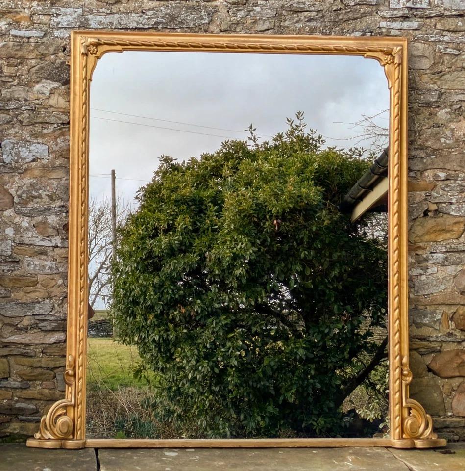 Large Antique Giltwood Overmantel (1 of 11) Large Antique Giltwood Overmantel (1 of 11)