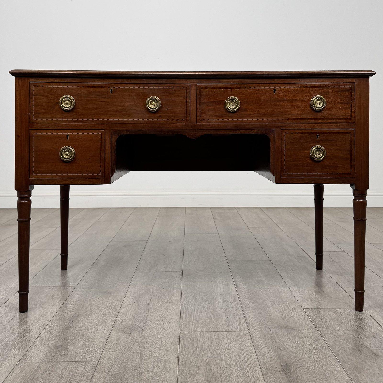 Antique Edwardian Inlaid Mahogany Writing Table | Turned Legs | AF-6646 (1 of 11) Antique Edwardian Inlaid Mahogany Writing Table | Turned Legs | AF-6646 (1 of 11)