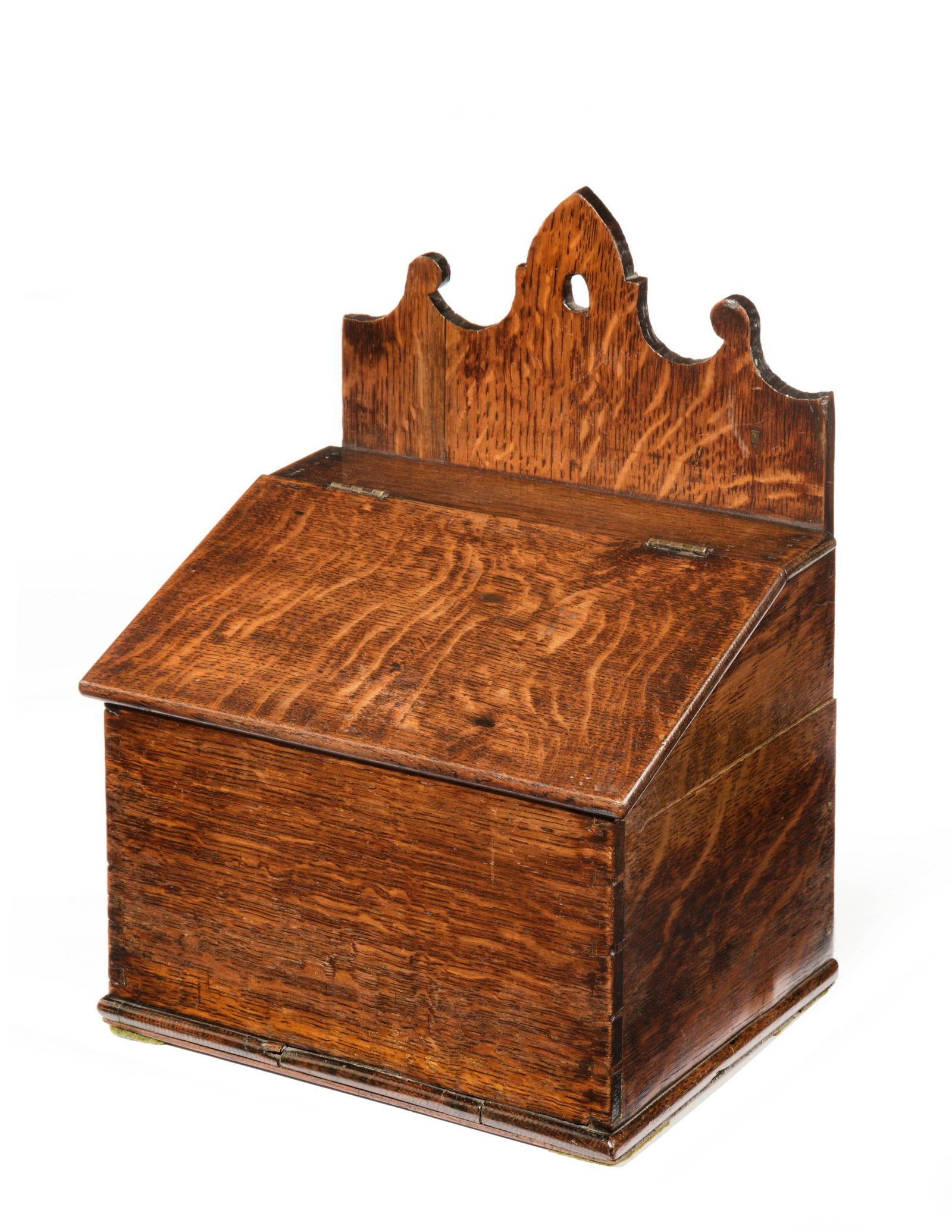 Mid 18th Century Oak Salt Box with Shaped Hanging Arrangement (1 of 4) Mid 18th Century Oak Salt Box with Shaped Hanging Arrangement (1 of 4)