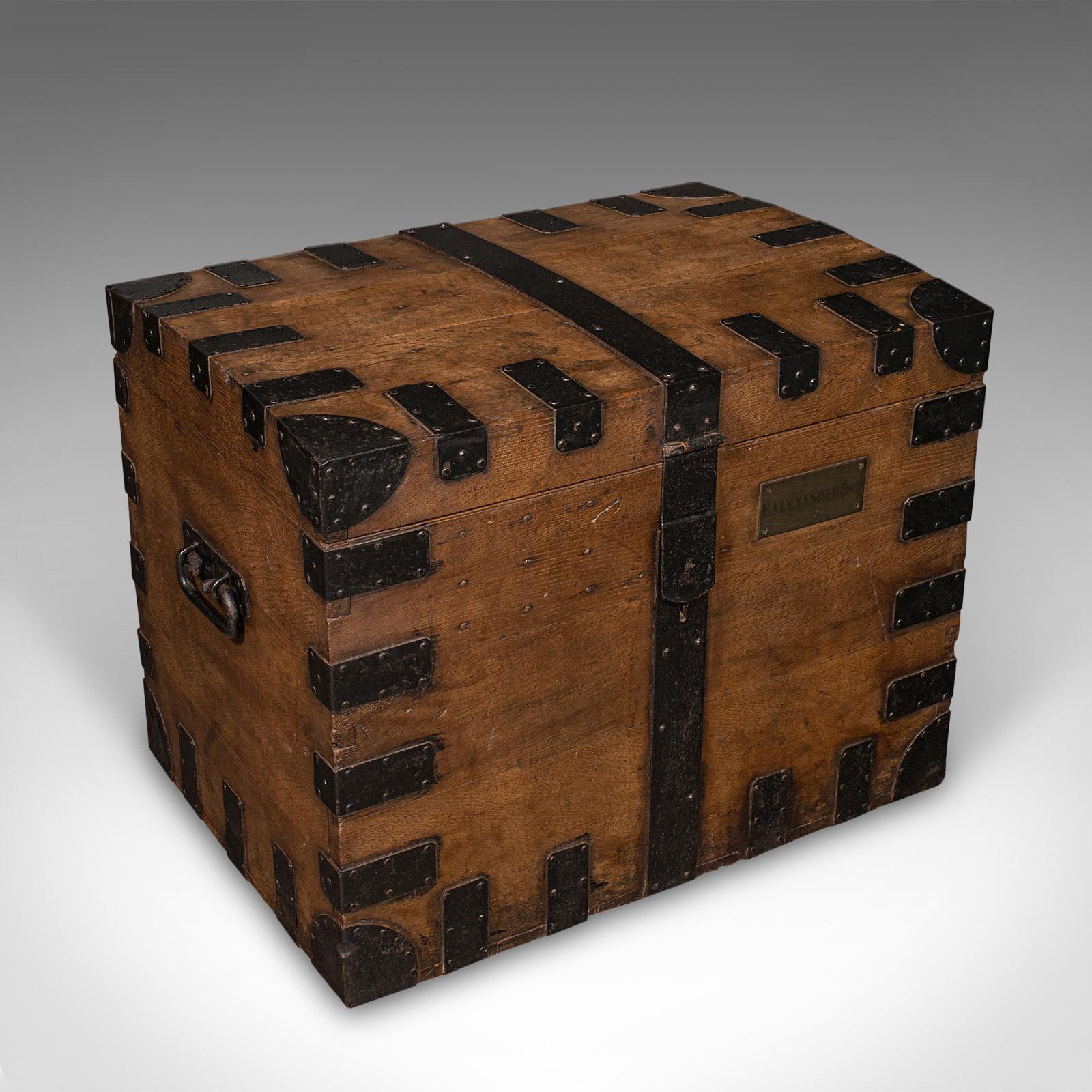 Antique Silver Chest, English, Oak, Cast Iron, Storage Trunk - Victorian c.1860 (1 of 12)
