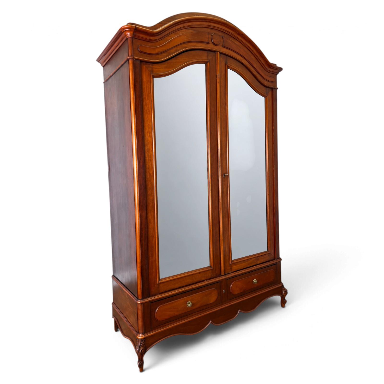 Wardrobe Antique French Walnut Mirrored Two Door Armoire (1 of 18) Wardrobe Antique French Walnut Mirrored Two Door Armoire (1 of 18)