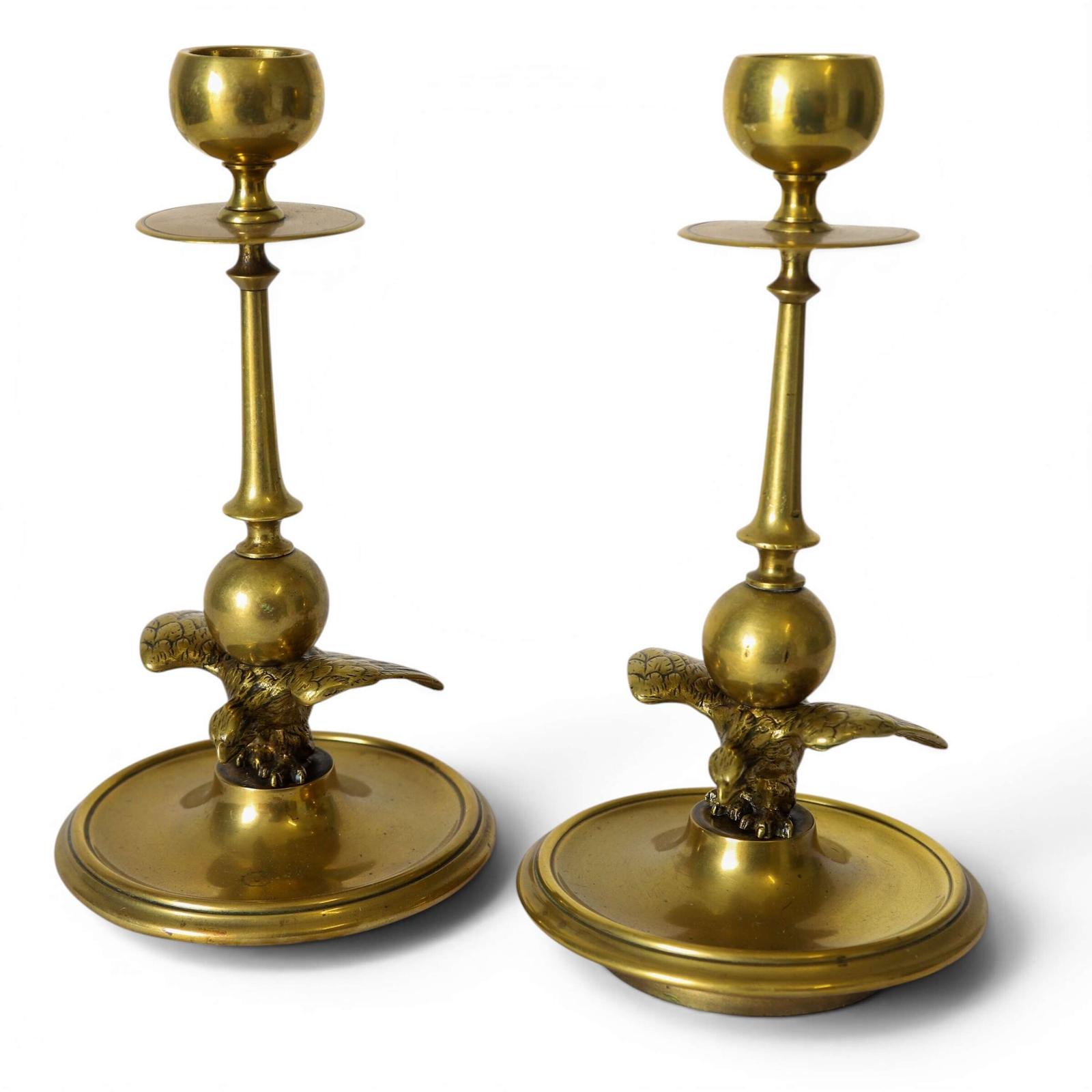 Pair of Georgian Brass Eagle Candlesticks (1 of 6) Pair of Georgian Brass Eagle Candlesticks (1 of 6)