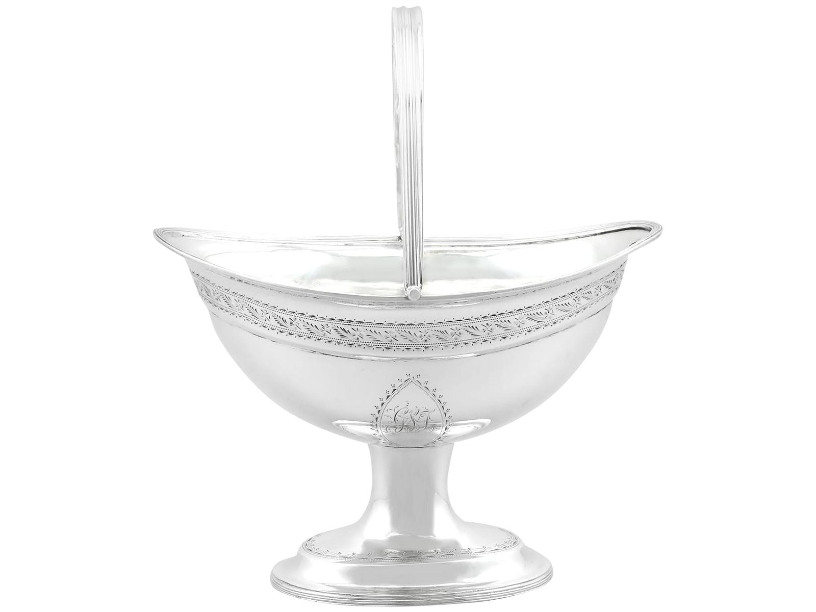 Antique George III Irish Sterling Silver Sugar Basket 1791 (1 of 13)