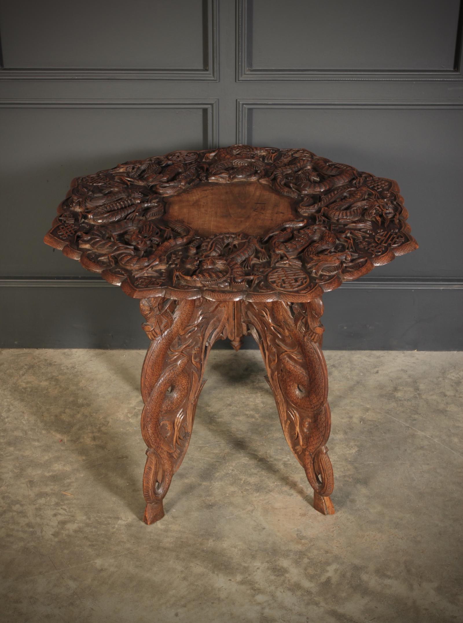 Chinese Carved Octagonal Occasional Table (1 of 9) Chinese Carved Octagonal Occasional Table (1 of 9)