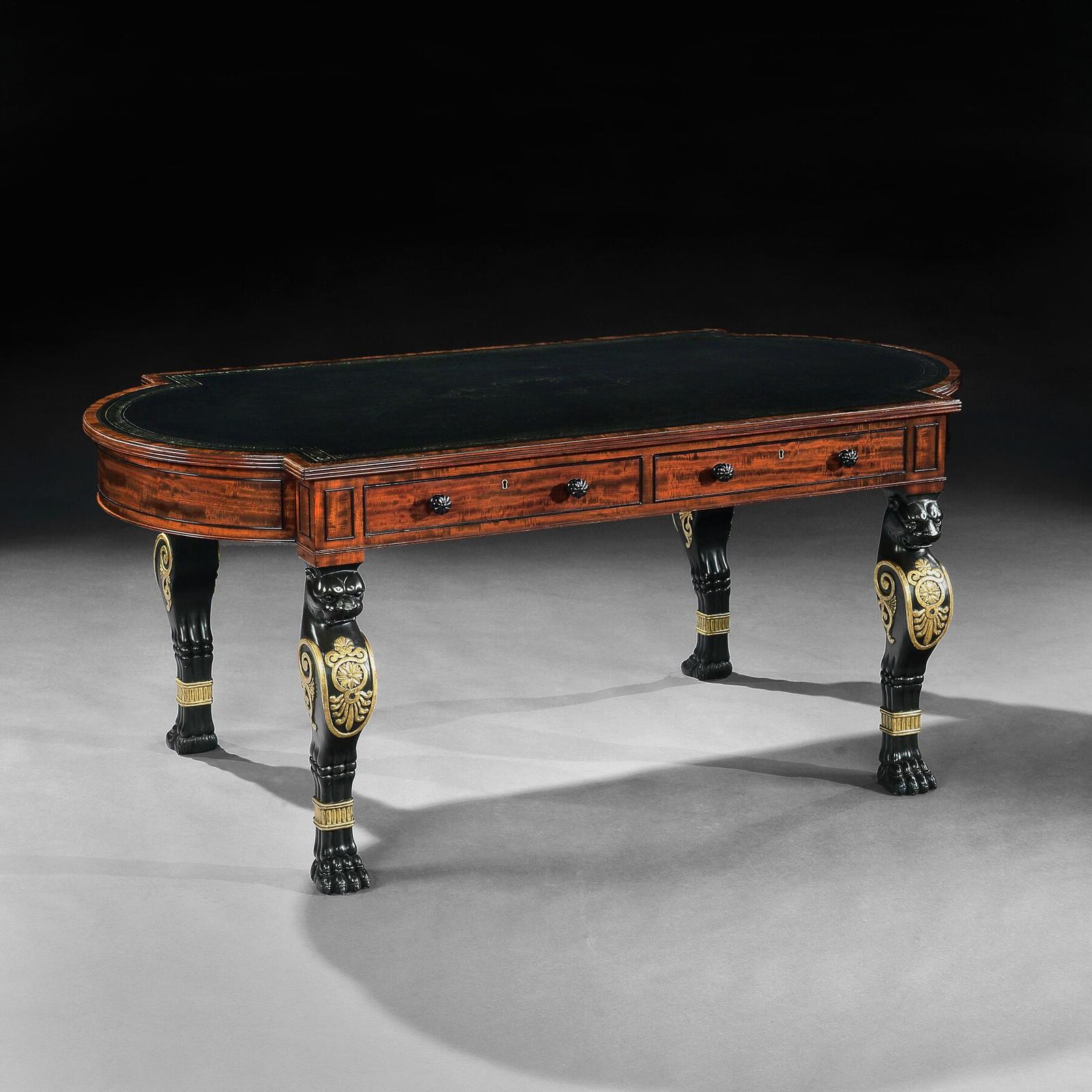 Regency Mahogany Partners Writing Table in The Manner of George Smith (1 of 10)
