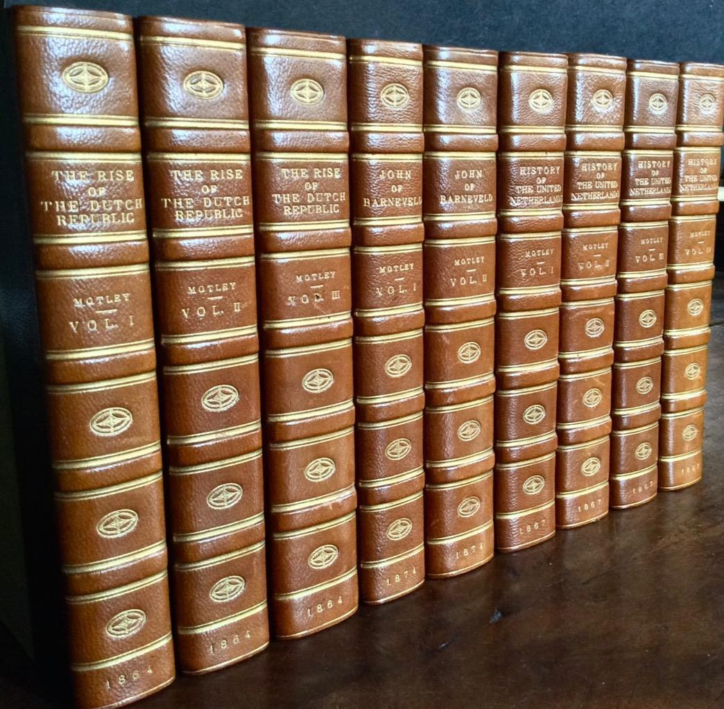 1864 Works Of John Lothrop Motley Dutch History Riviere Leather Bindings 9 Vols (1 of 4) 1864 Works Of John Lothrop Motley Dutch History Riviere Leather Bindings 9 Vols (1 of 4)