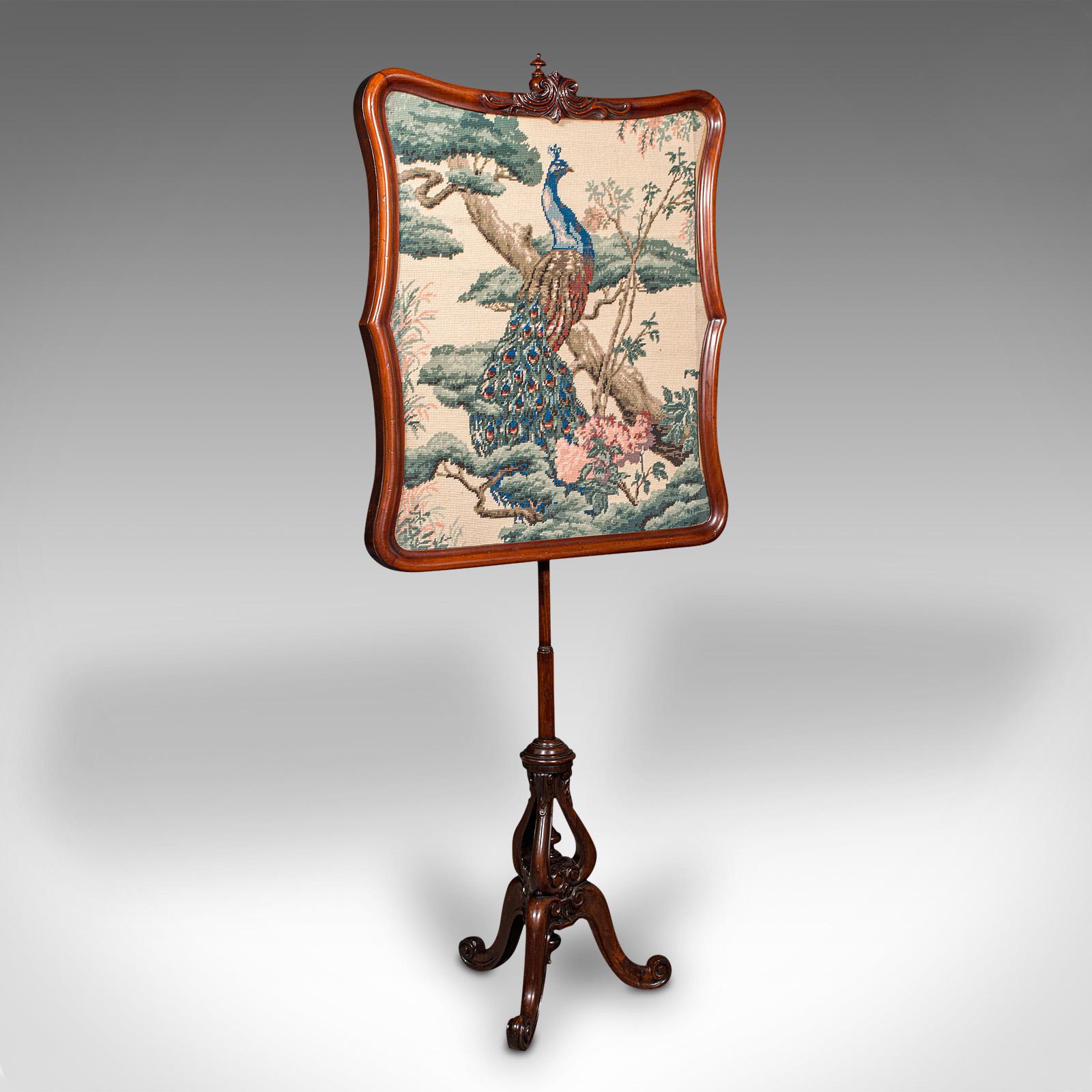 Antique Fireside Pole Screen, English, Walnut, Tapestry, Adjustable, Regency (1 of 12)