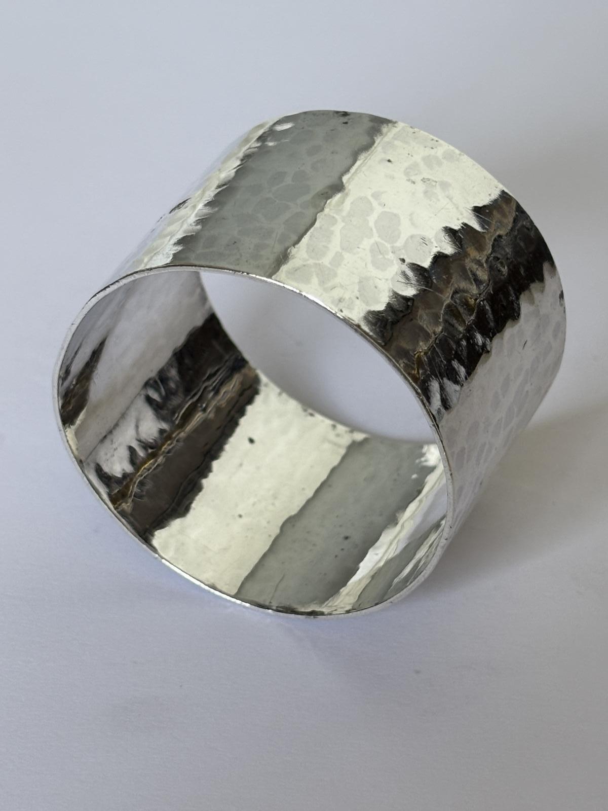 George V Silver Hammered Napkin Ring - Birmingham 1924 Albert Edward Jones (1 of 6) George V Silver Hammered Napkin Ring - Birmingham 1924 Albert Edward Jones (1 of 6)