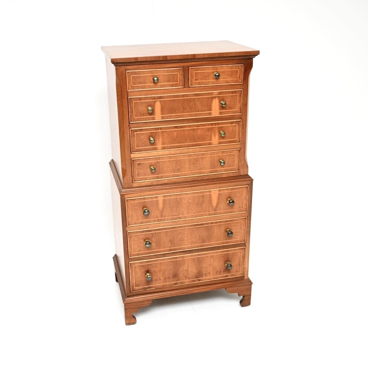 Antique Georgian Style Yew Wood Chest on Chest of Drawers (1 of 8) Antique Georgian Style Yew Wood Chest on Chest of Drawers (1 of 8)