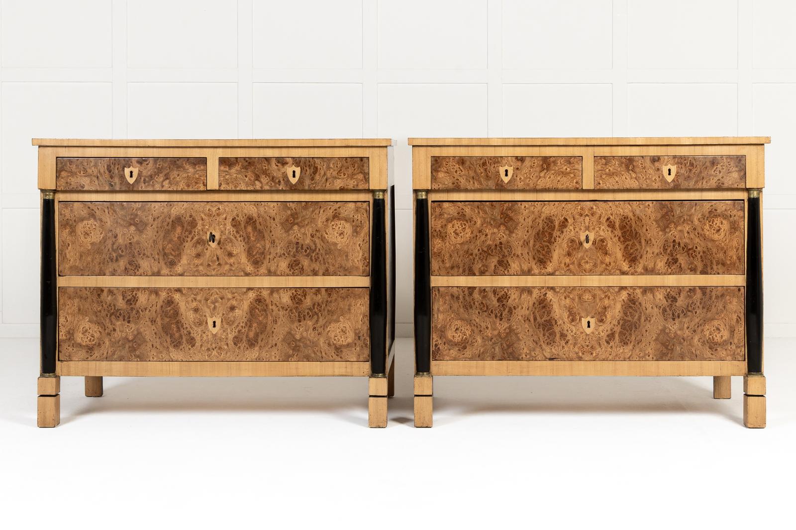 Pair of 19th Century French Burr Elm Commodes (1 of 7) Pair of 19th Century French Burr Elm Commodes (1 of 7)